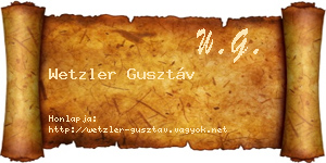 Wetzler Gusztáv névjegykártya
